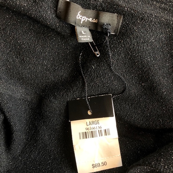 Express Black Sparkle Knit Dress Size: L - Picture 8 of 10